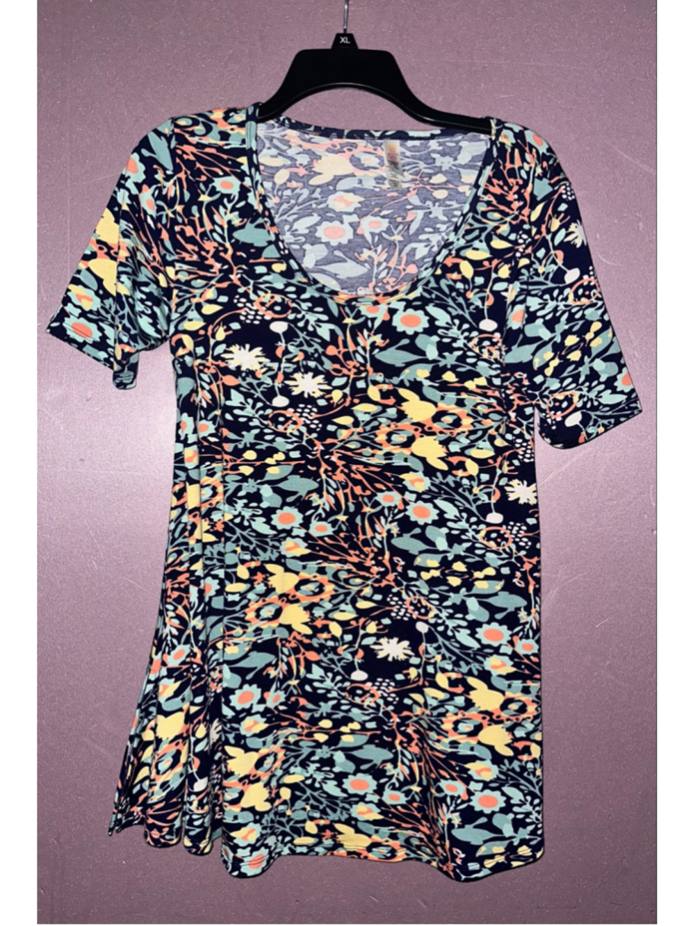 Women's LuLaRoe Floral Mini Dress XXS Blue Yellow